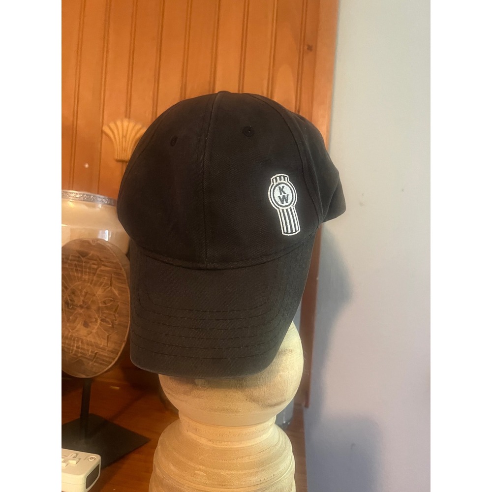 Kenworth Trucking Black Baseball Cap Hat Embroidered KW Logo PACCAR Cotton Twill
